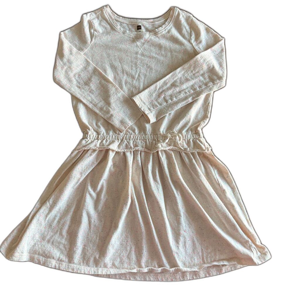 Tea Collection Ivory Confetti Long Sleeve Dress Girls' 10